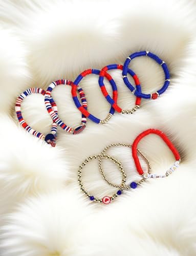 Game Day Football Charm Bracelets for Women - Red, Black, Blue