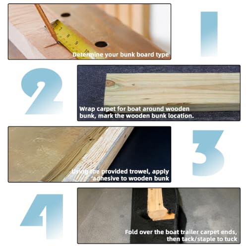 Marine Bunk Carpet for Boat Trailer - 9/12/16/20/24 Inch Recycled Polyester