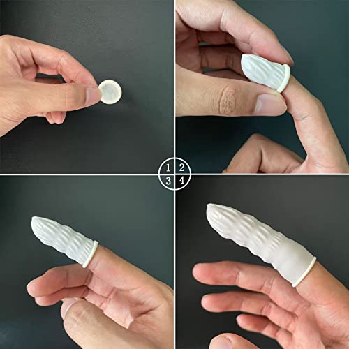 420 Pcs Disposable White Latex Finger Cots - Medium Size