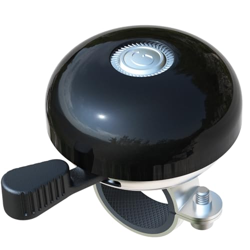 Greallthy Black Left Hand Bicycle Bell for Adults & Kids, Loud Cycling Horn