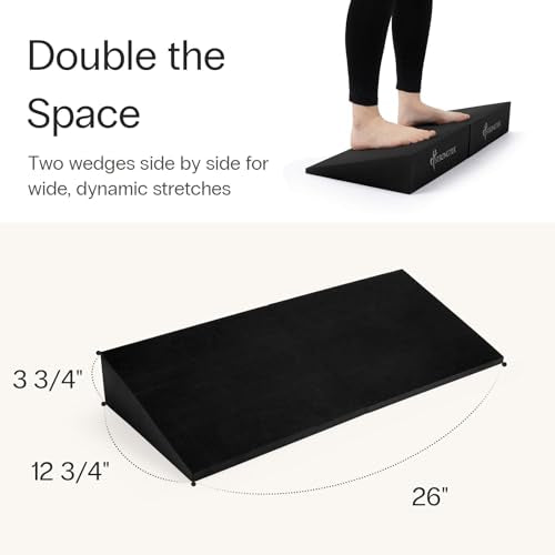 Yoga Wedge Blocks - XL Foam, 16.5°, 2-Pack - Black