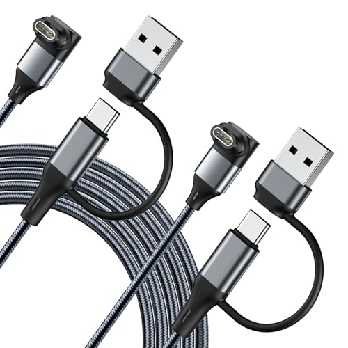 2-in-1 Smartwatch Charging Cable for Garmin, 3.3ft USB-C & USB-A - Grey