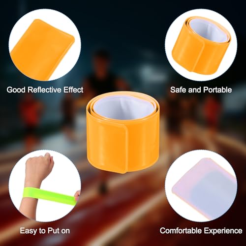 High Visibility Reflective Slap Bands - Yellow Safety Wrist Straps
