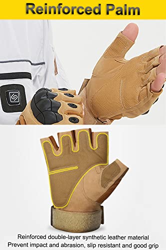 Outdoor Fingerless Gloves for Men - Large Black for Driving, Hiking, Biking