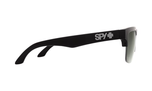 Spy Optic Helm 50/50, Square Semi-rimless Sunglasses, Color and Contrast Enhancing Lenses, Black - Happy Gray Green Lenses