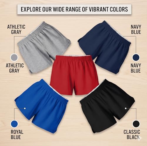 Girls' Authentic Cheer Shorts - Soft Cotton Blend, X-Small Team Royal Heather
