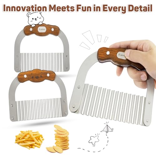 Bear-Shaped Kids Safe Wave Knife with Rosewood Handle, 420J2 Stainless Steel