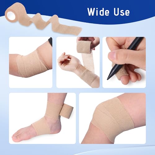 Self-Adhesive Bandage Wrap - 12 Pack, 2 Inch x 5 Yards, Colorful