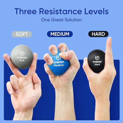 Hand Therapy Kit – 6-Piece Grip Strength Trainer Set with Finger Exerciser & Stress Balls - Cool Tones