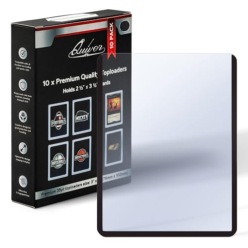 3x4 Inch Black Toploaders - 10 ct Durable Card Sleeves for Sports & TCG