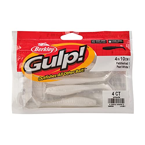 4" Pearl White Paddleshad Fishing Soft Bait - Berkley Gulp!