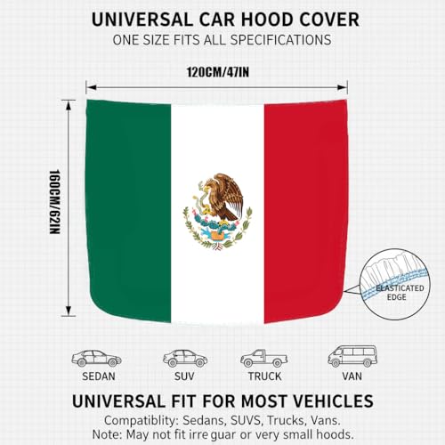 Mexico Flag Car Hood & Mirror Cover Set - Universal Fit