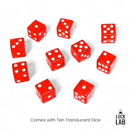 10 Pack 19mm D6 Dice Set - Translucent Red for Table Games