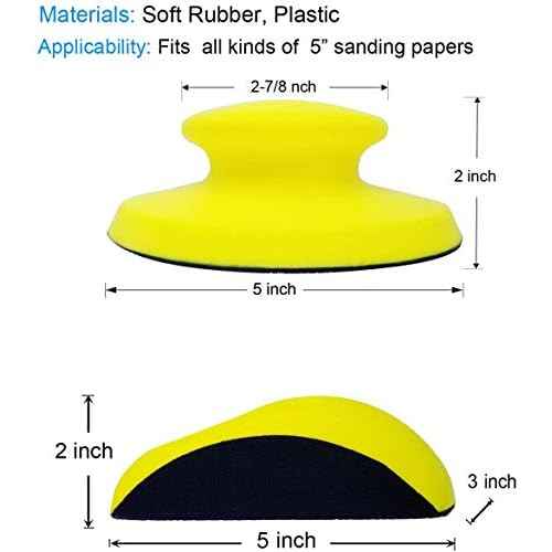 2 Pack Sanding Blocks 5 Inch Hook and Loop Sanding Block Round and Mouse Hand Sanding Block for Wood Furniture Restoration Home Arts and Crafts