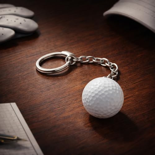 Golf Ball Keychain Pendant - White Sports Souvenir Gift