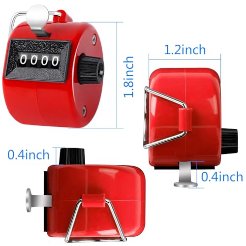 4-Digit Tally Counter Clicker - 2 Pack Red & Blue