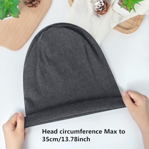 Cotton Slouchy Beanie Hats for Women & Men - Large, Grey/Black/Red/Blue