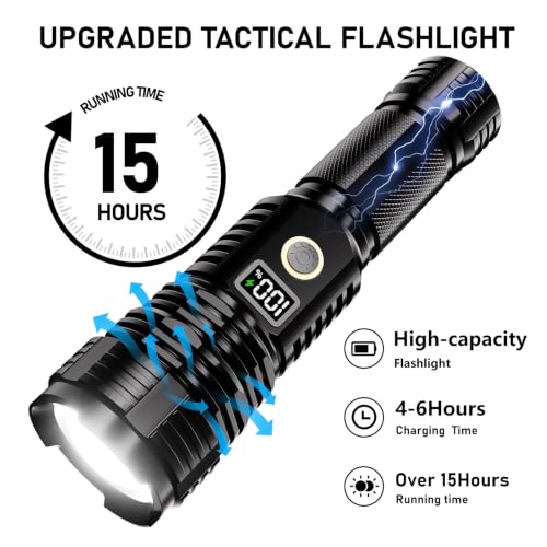 Rechargeable Flashlights High Lumens, 100000LM LED Super Bright Flash