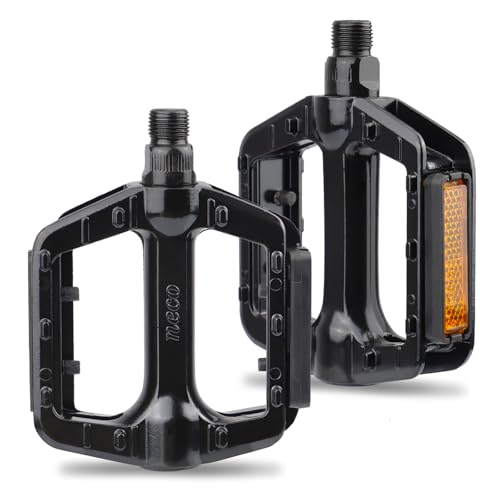 MEGHNA MG-1/2BP Aluminum Bike Pedals, 1/2” Thread, Non-Slip Reflective