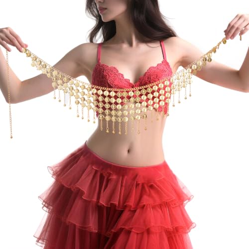 Belly Dance Coin Scarf Belt - Regular Gold