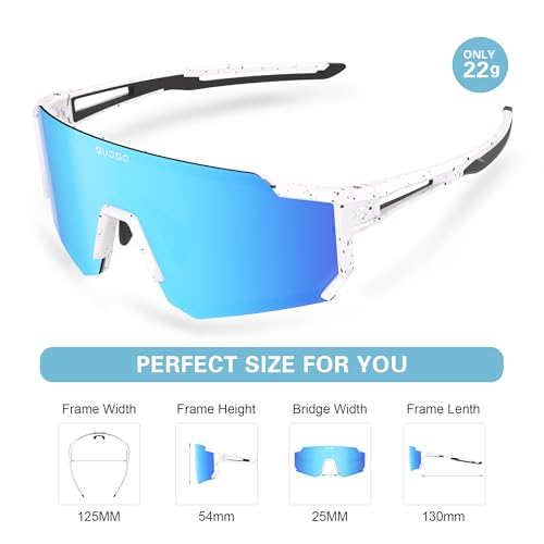 Suoso Kids Polarized Sun Glasses White Frame Blue Lenses UV Protection for Boys Girls 3-12