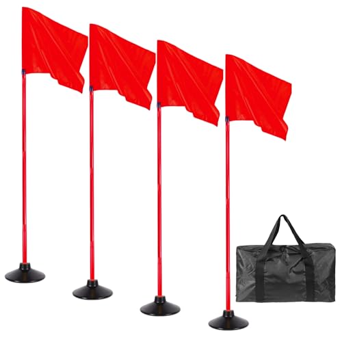 5FT Soccer Corner Flags Set of 4 with Rubber Bases for Agility Training