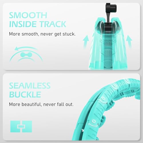 Weighted Hula Hoop with 26 Links - Cyan, 56-66 Inch for Weight Loss