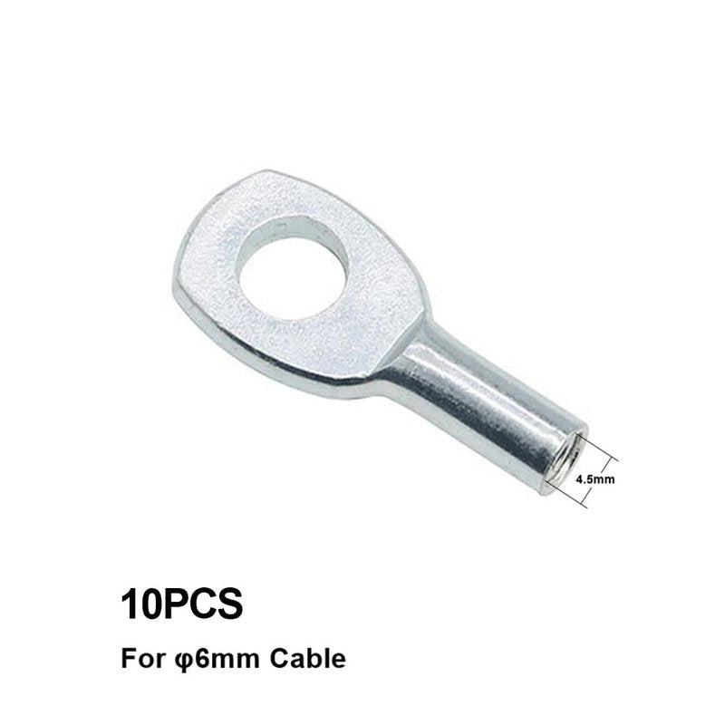 10 Pcs Gym Pulley Machine Cable Eyelet Terminal Interface Port, Gym Machine Accessories For 5Mm/6mm Cable Ball Stopper Interface Port Components For Various Equipment Cables(6mm)