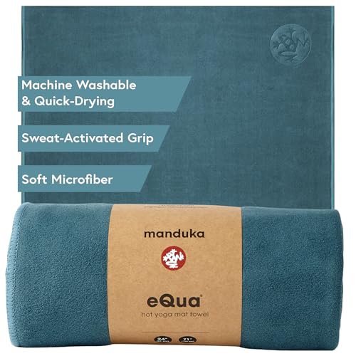 Manduka eQua Hot Yoga Towel Sage Solid 71" x 24" – Non-Slip Microfiber Yoga Towel