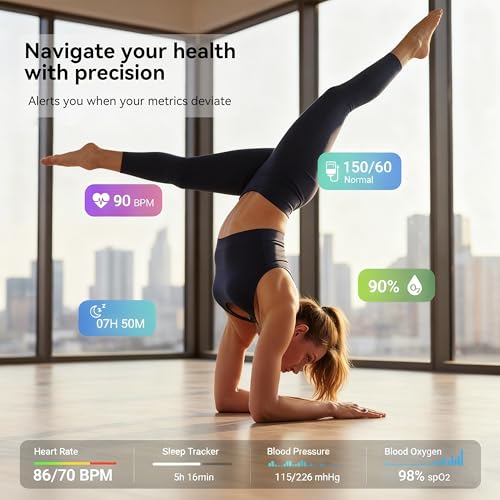 PJIVE Smart Ring for Women – Health & Fitness Tracker with Heart Rate, Blood Pressure, Sleep & Activity Monitoring
