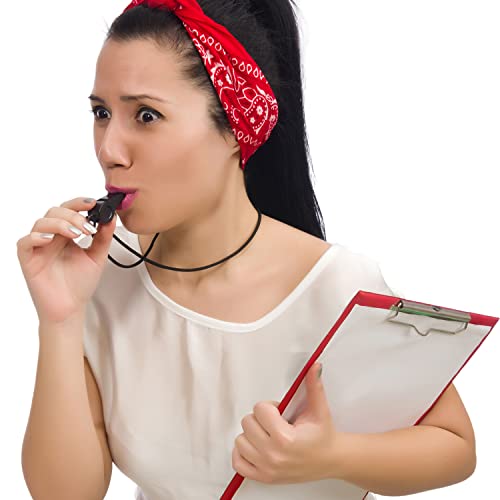 4-Pack Plastic Sports Whistles with Lanyards - Loud Crisp Sound for Coaches