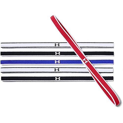 Under Armour Women’s Mini Athletic Headbands 6-Pack in Red/White, 0.4 in