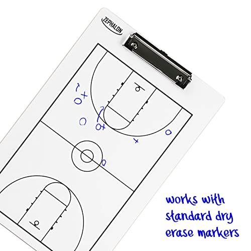 Dry Erase Basketball Clipboard - Double Sided Coaching Board, 14.5" x 9.5"