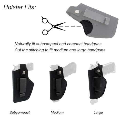 Concealed Carry Pistol Holster - Right/Left Hand - Black 1 Pack