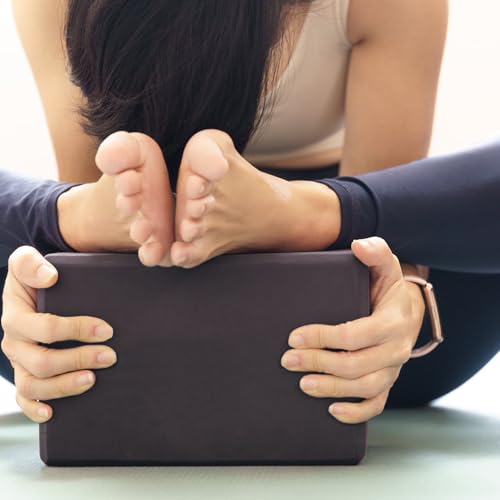 Yoga Blocks Set - 2 High-Density EVA Foam Blocks, Grey, 9"x6"x3"