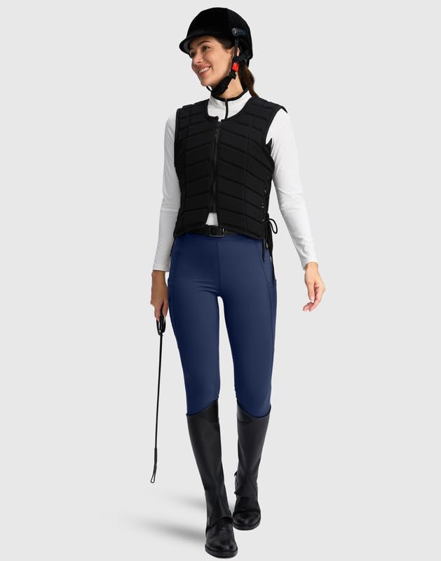 Full-Seat Silicone Riding Pants for Women - Navy, Medium