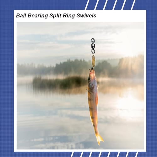 QISHUO Size 9 Saltwater Fishing Swivels 25pcs Stainless Steel Black Nickel 124lb