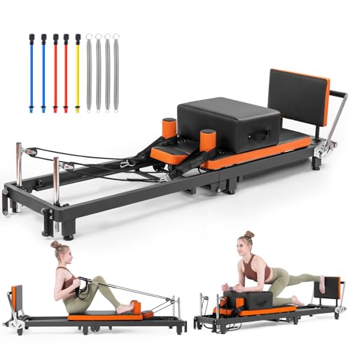 Foldable Pilates Reformer with Jump Board & Box - 500 LBS Capacity