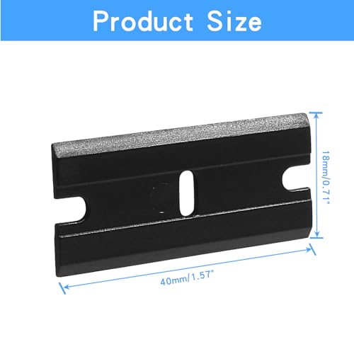 100pcs Plastic Razor Blades, Double Edged Plastic Blades, Safety Glass Scraper Blades for Cleaning Glass Removing Adhesive Residue(Black)