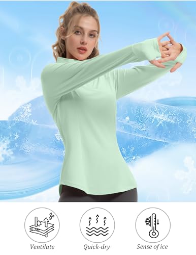 Women's Long Sleeve Sun Shirt - UPF 50+ UV Protection - Large Sage Green