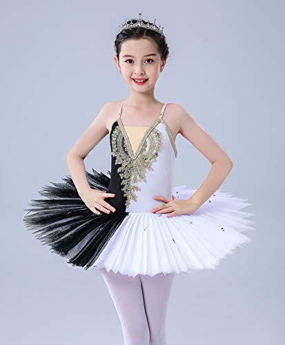 Girls' Ballet Swan Lake Tutu Costume for 6-7 Years Black & White