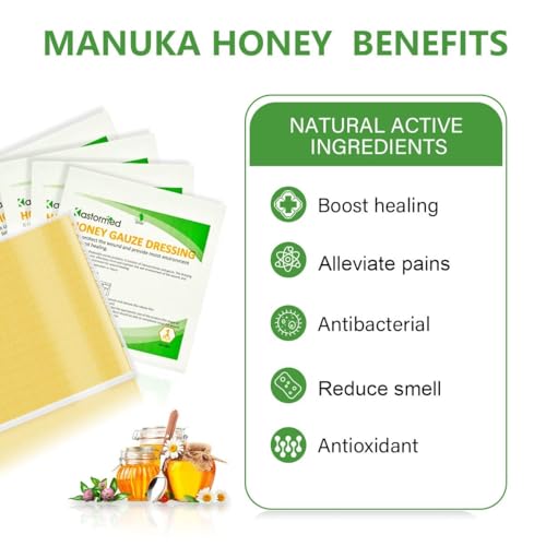 Kastormed 4x4 Inch Honey Gauze Dressing Pack of 10 - Manuka Medical Wound Care