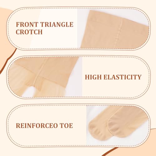 Ballet Tights for Girls - Ultra Soft Stretch Footed Leggings, 20den Skin Colored - Medium