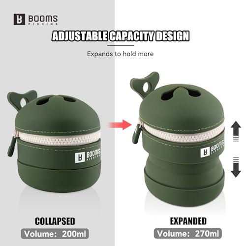 Verdant Green Booms Fishing Portable Trash Pouch Silicone Expandable & Collapsible Waste Container