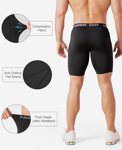 Men's Compression Shorts - 3 Pack Spandex Athletic Running Gear