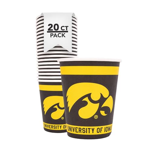 9 oz University of Iowa Hawkeyes Paper Cups - 20 Count