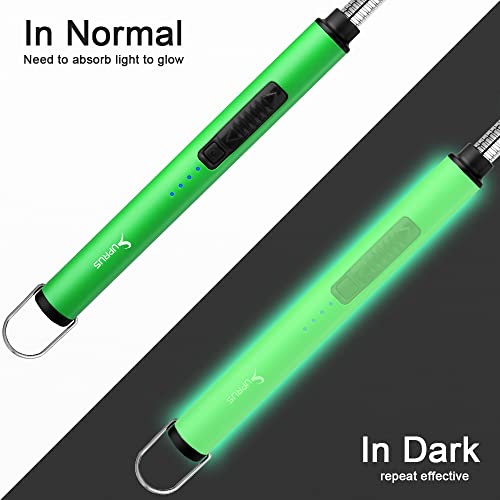 360° Flexible Neck USB Rechargeable Glowing Lighter - Green