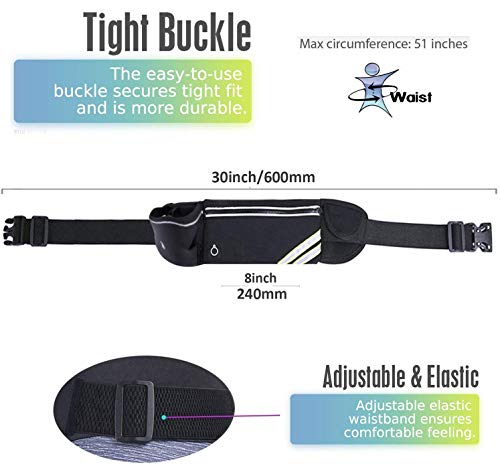 Waterproof Running Belt with Water Bottle Holder - Fanny Pack for Runners