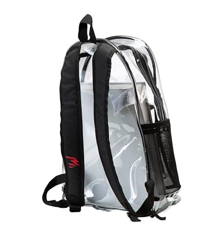 Clear Backpack for School - 23L, Adjustable Straps, Black