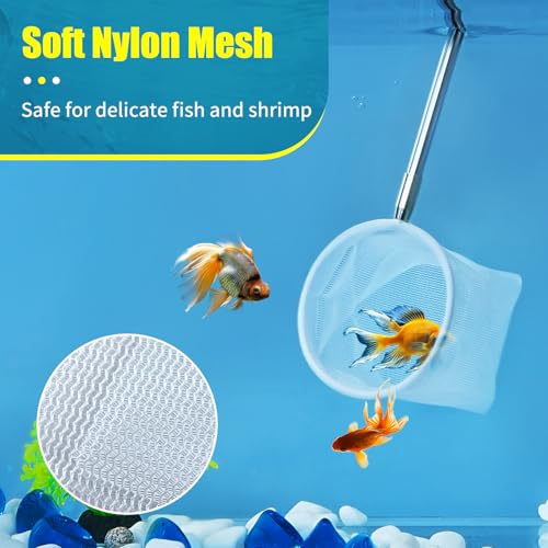 Small Fish Tank Shrimp Net with Extendable Handle - 2 Inch Round